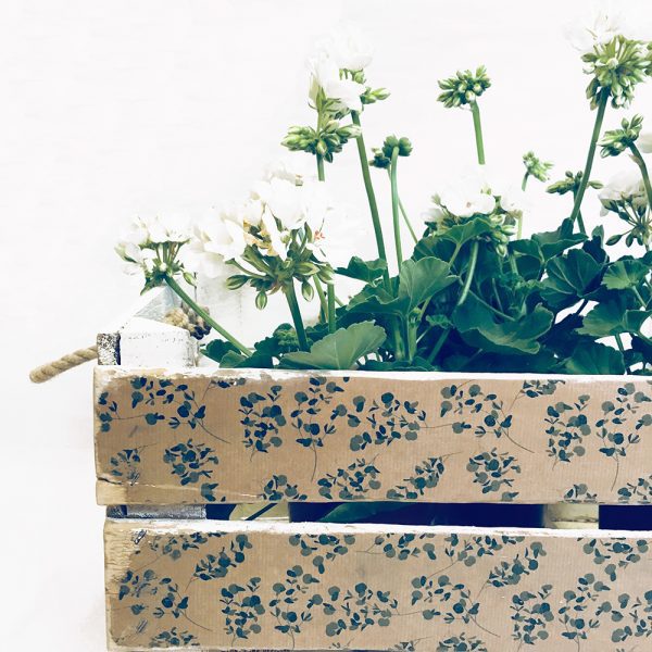 Reinventa12_caja antigua de madera especial para flores y plantas. Modelo Campesina